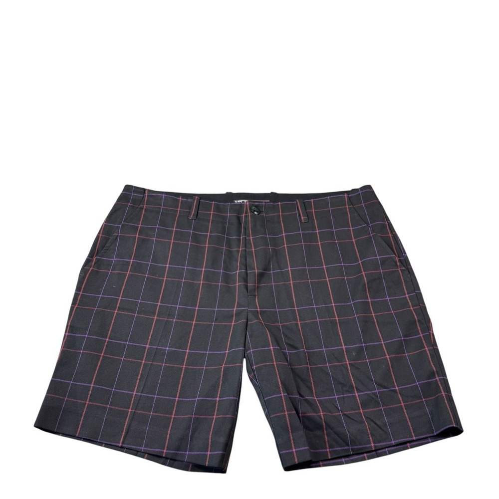 MR.TURK Black Purple Red Checked Performance Knit Chino Short Size 38